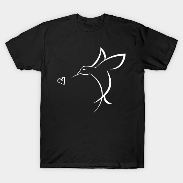 Hummingbird with heart T-Shirt by IDesign23